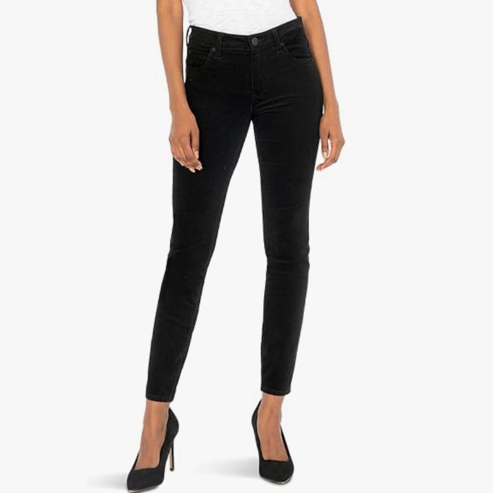 EC Black Kut from the Cloth sz 12 Diana Velvet Skinny jeans/pants corduroy